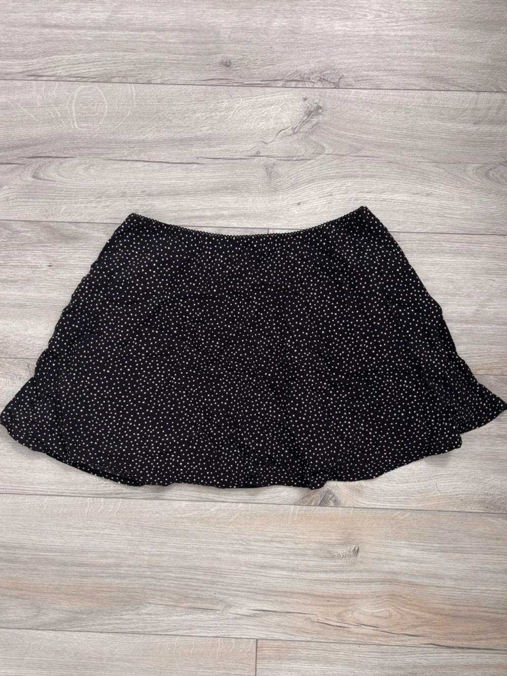 American Eagle Outfitters Black Polka Dot Skater Mini Skirt